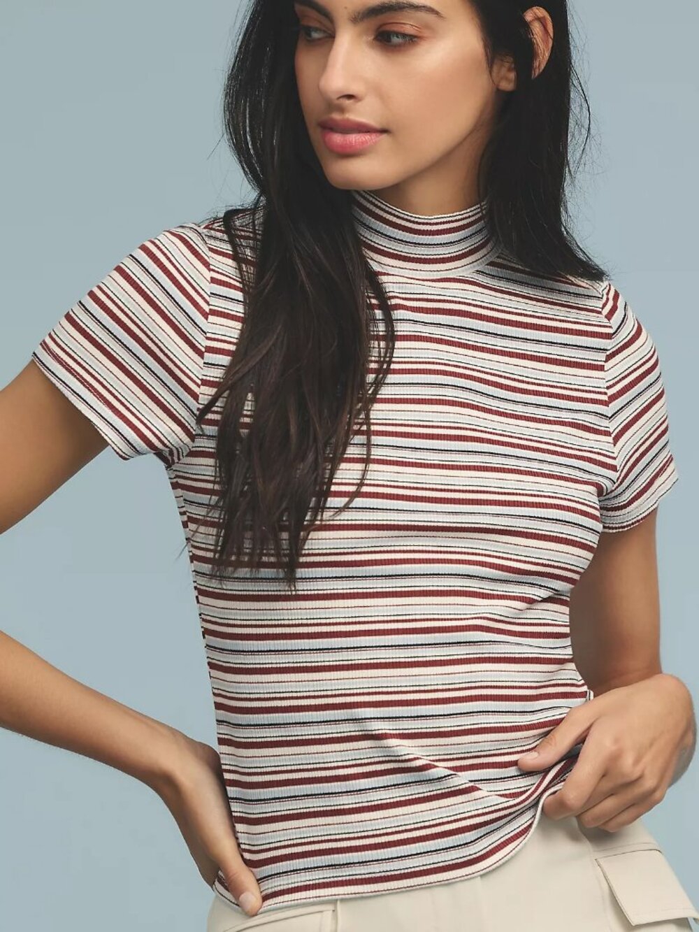 Anthropologie Women's Striped Crop-top, size xs